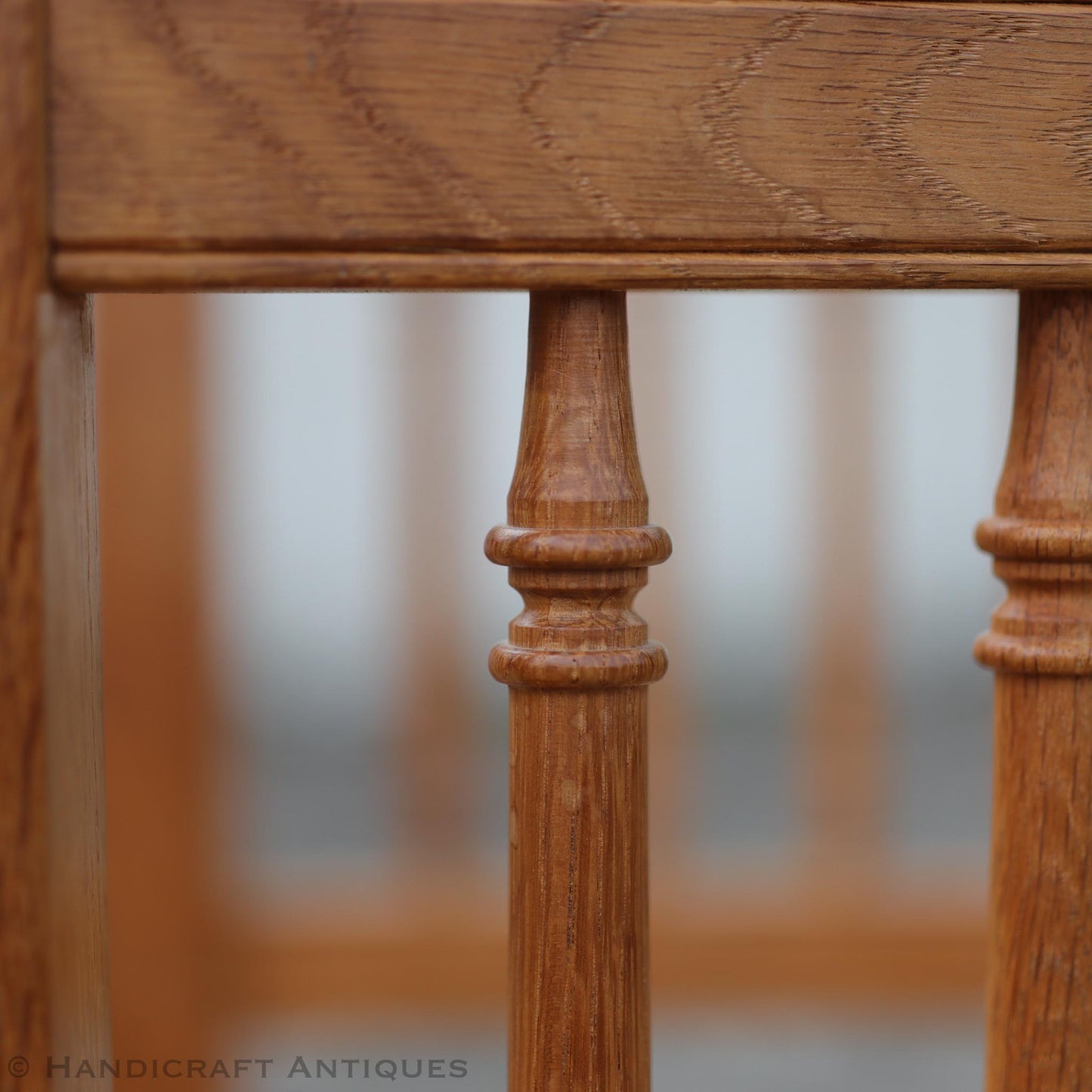 Peter Hall of Staveley Arts & Crafts Lakes School Turned Leg English Oak Chair 1978.