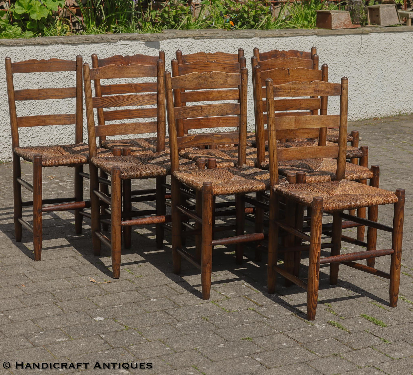 Ten 1920s Gordon Russell Arts & Crafts Cotswold School Clissett Style Chairs