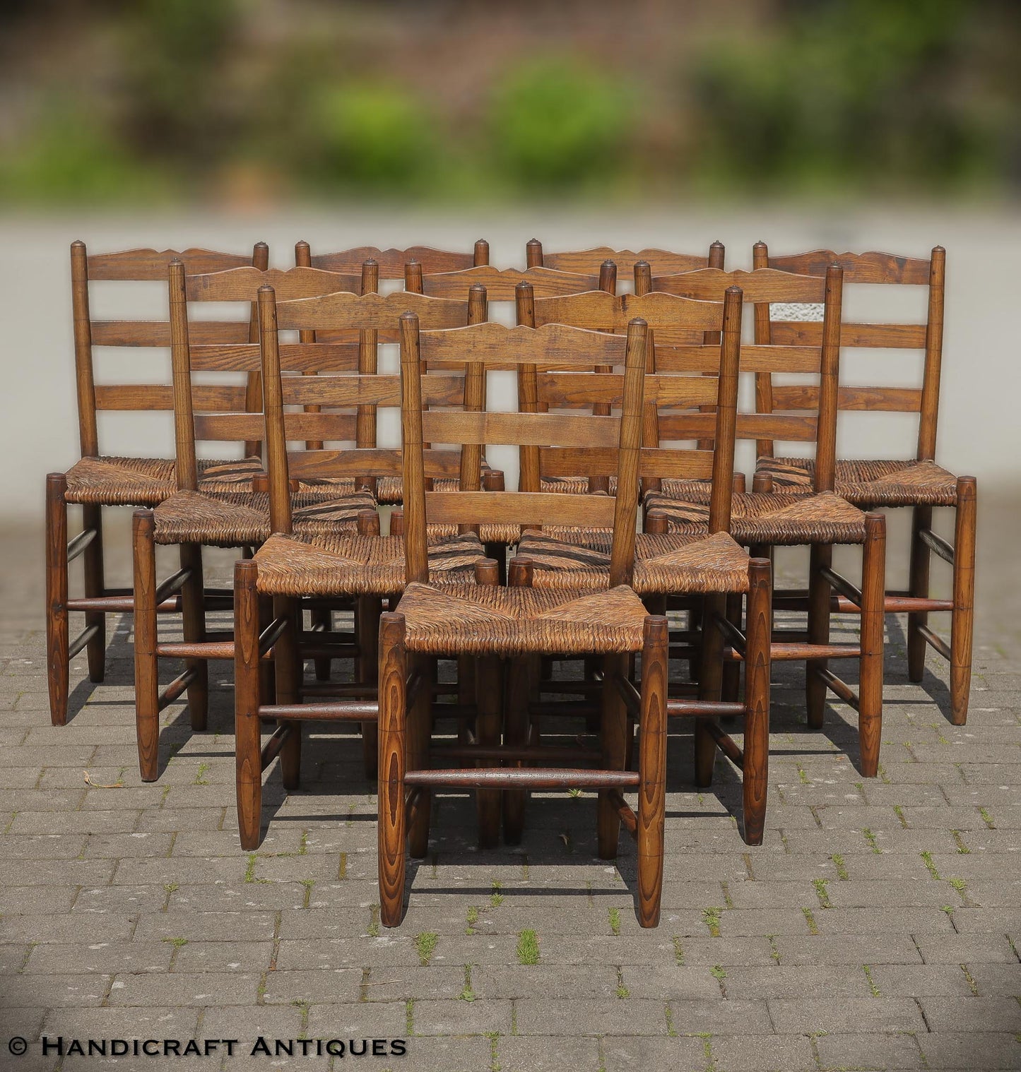 Ten 1920s Gordon Russell Arts & Crafts Cotswold School Clissett Style Chairs