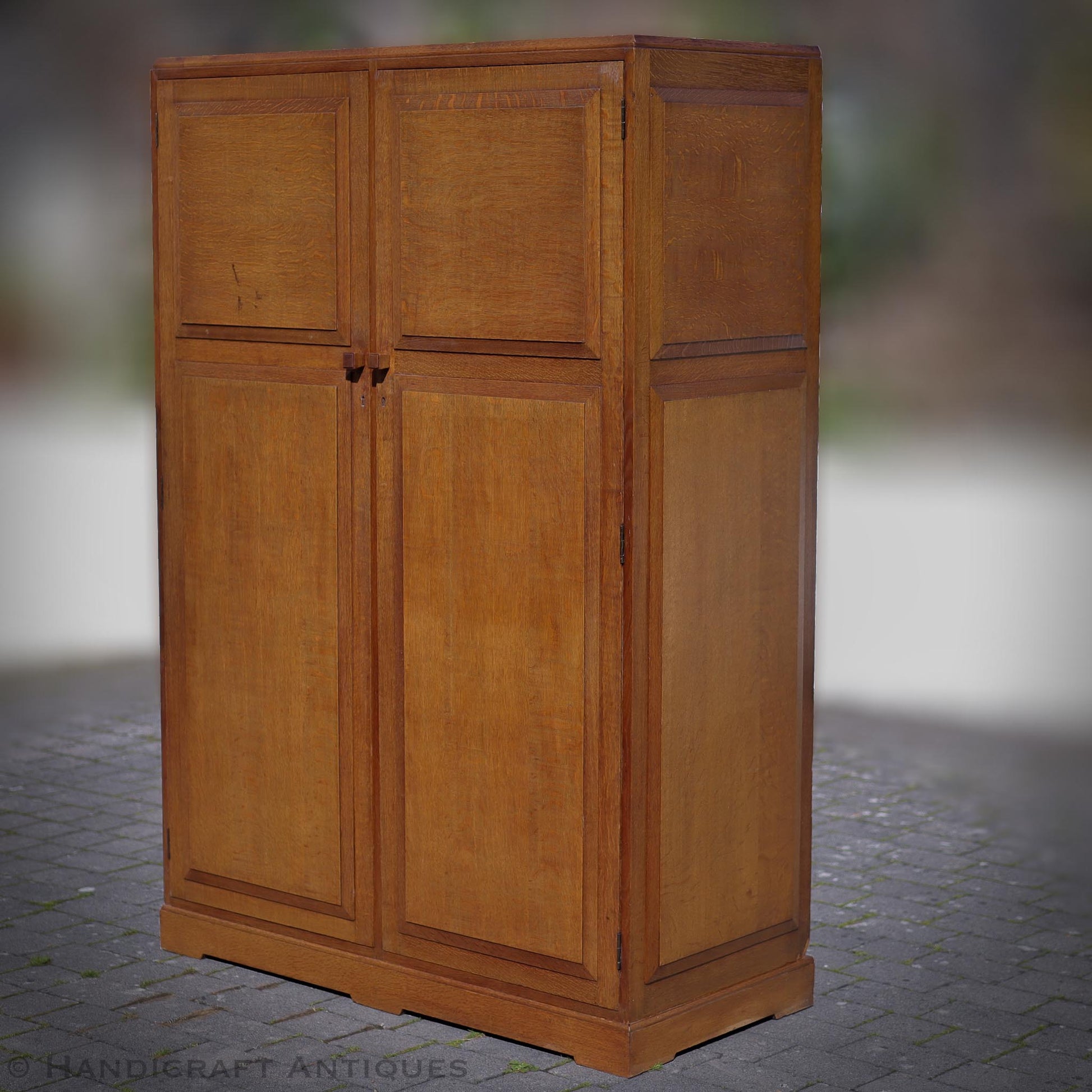 Brynmawr Furniture Company  Arts & Crafts Cotswold School English Oak Wardrobe c. 1930.