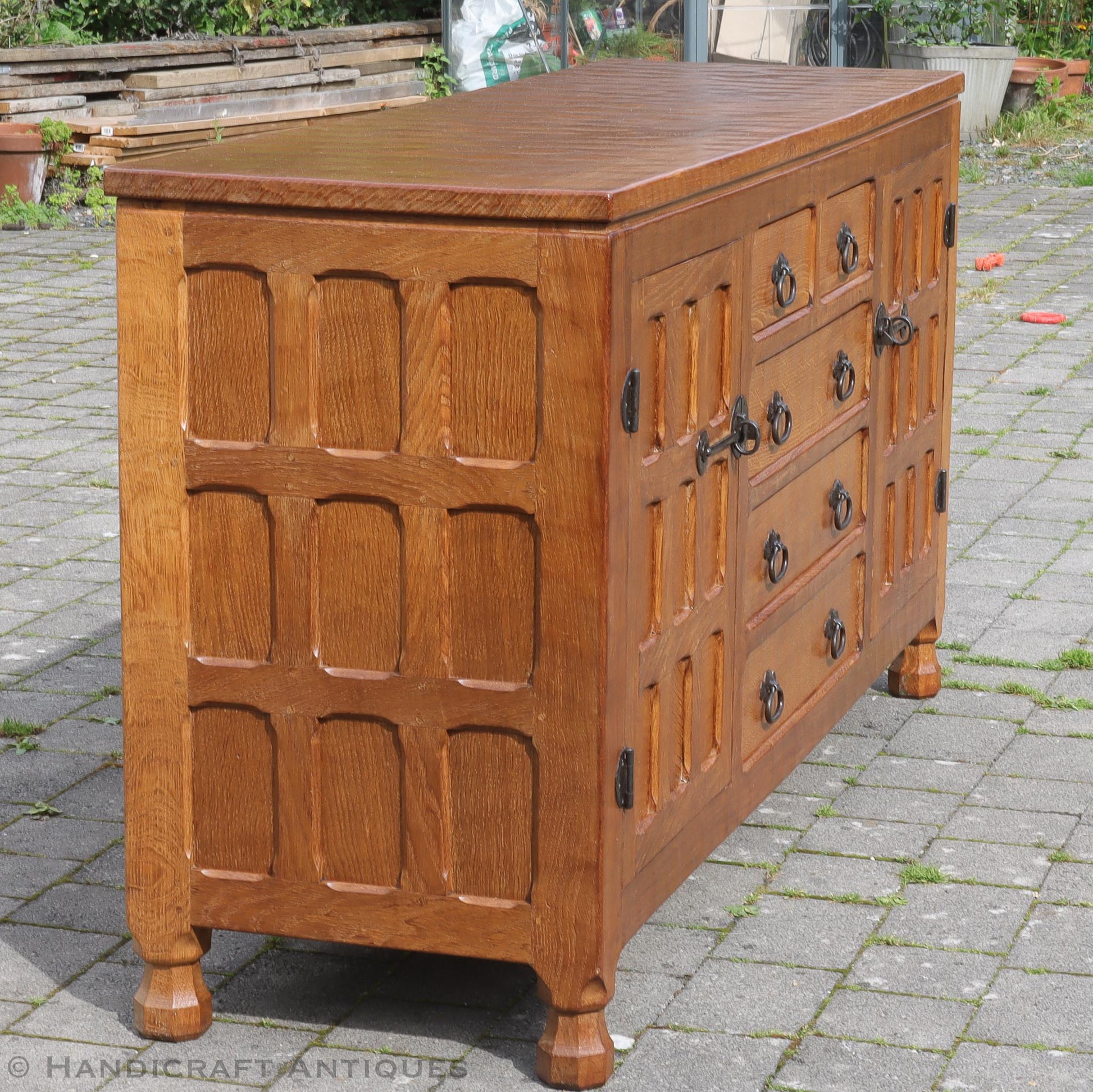 Sid Pollard [ex-Mouseman] Arts & Crafts Yorkshire School English Oak Sideboard