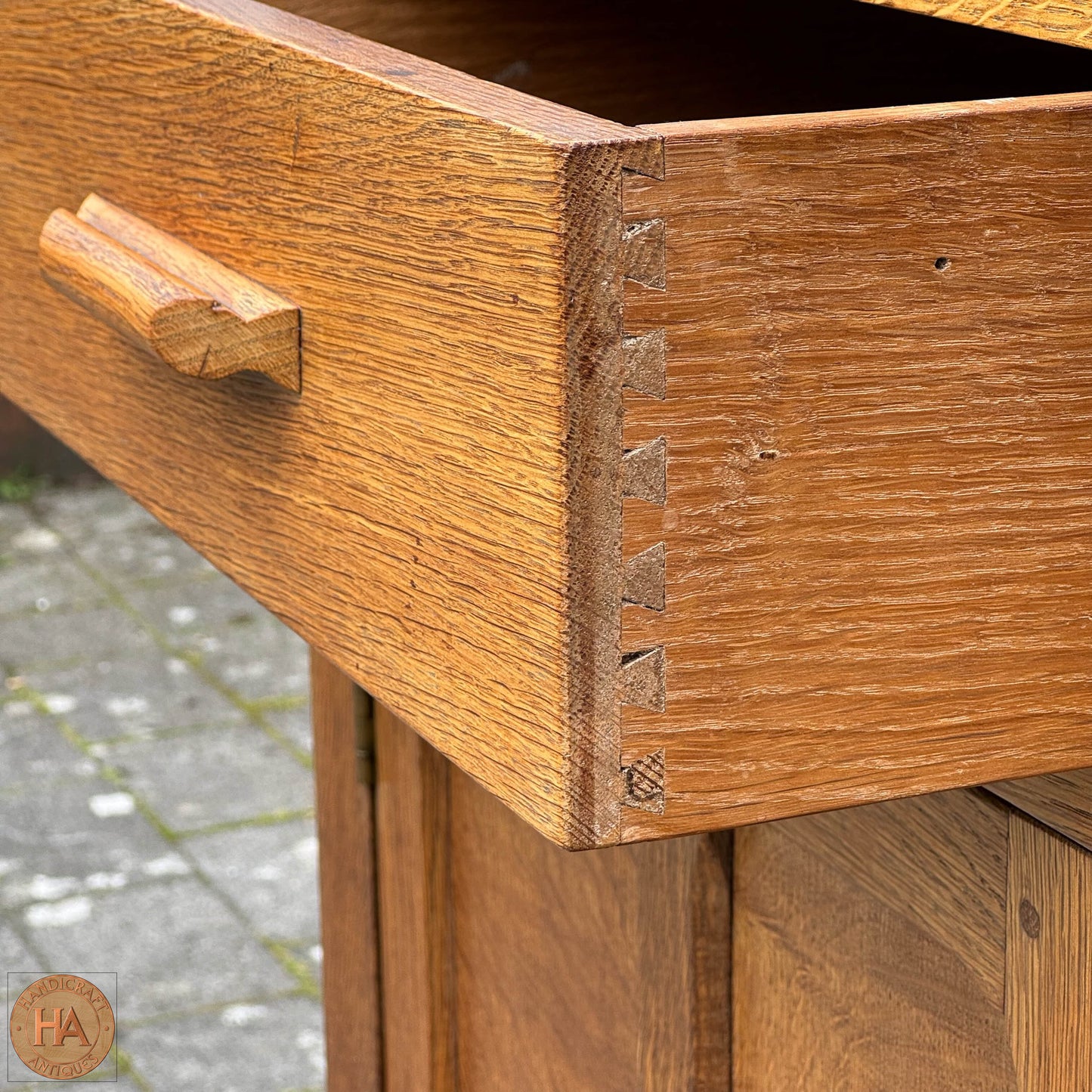 Sid Pollard [ex-Mouseman] Arts & Crafts Yorkshire School English Oak Dresser c. 1980.