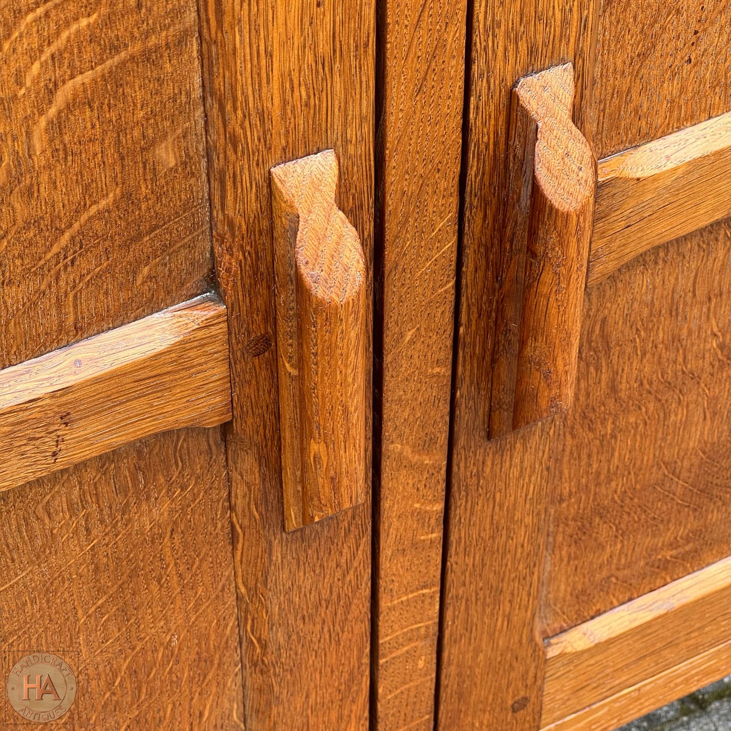 Sid Pollard [ex-Mouseman] Arts & Crafts Yorkshire School English Oak Dresser c. 1980.