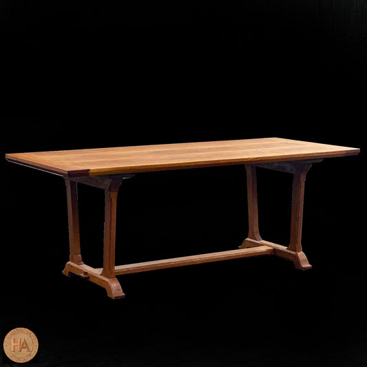 Arts & Crafts Cotswold School English Oak Dining Table post 1980.