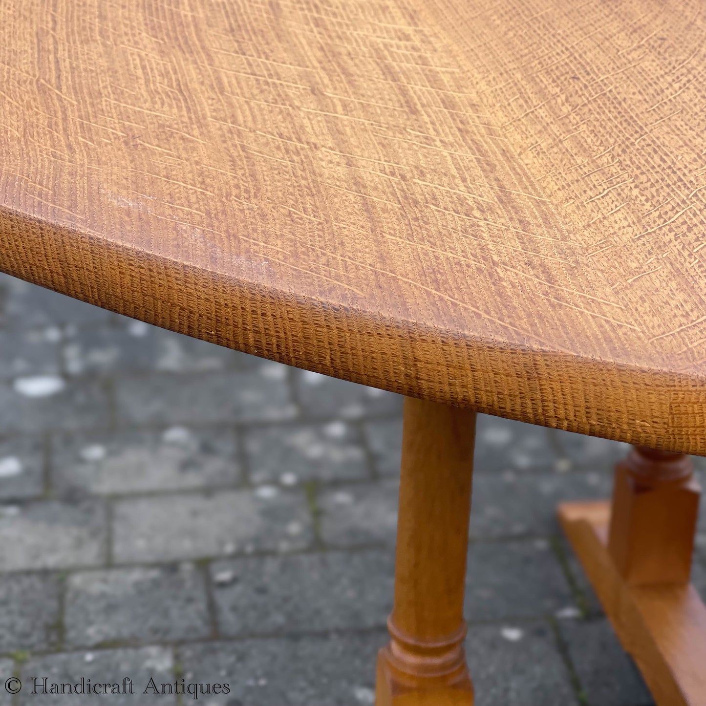 Peter Hall of Staveley Arts & Crafts Lakes School English Oak Dining Table 1997.