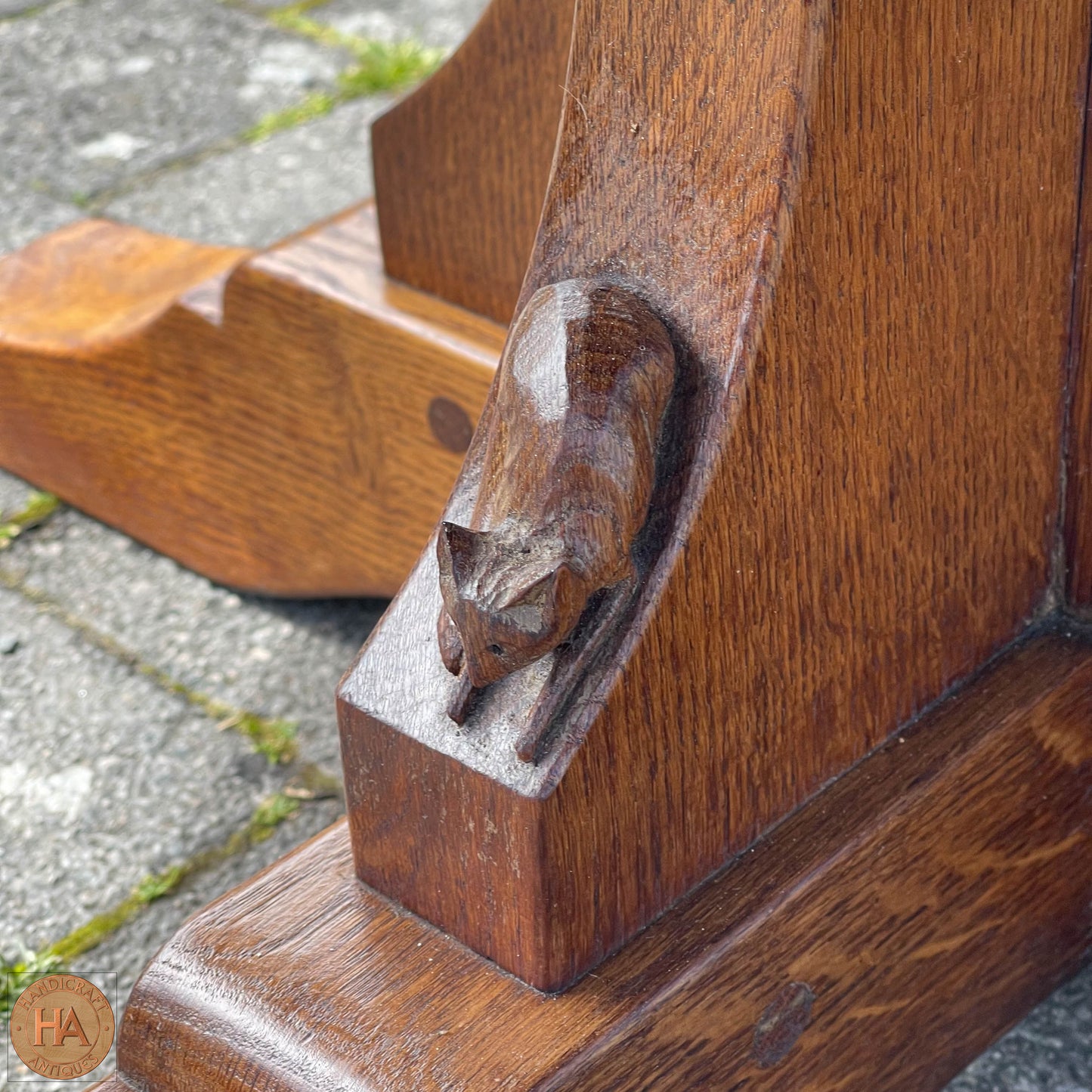 Don 'Foxman' Craven (Ex-Mouseman) Arts & Crafts Yorkshire School English Oak Dining Table c 1970.