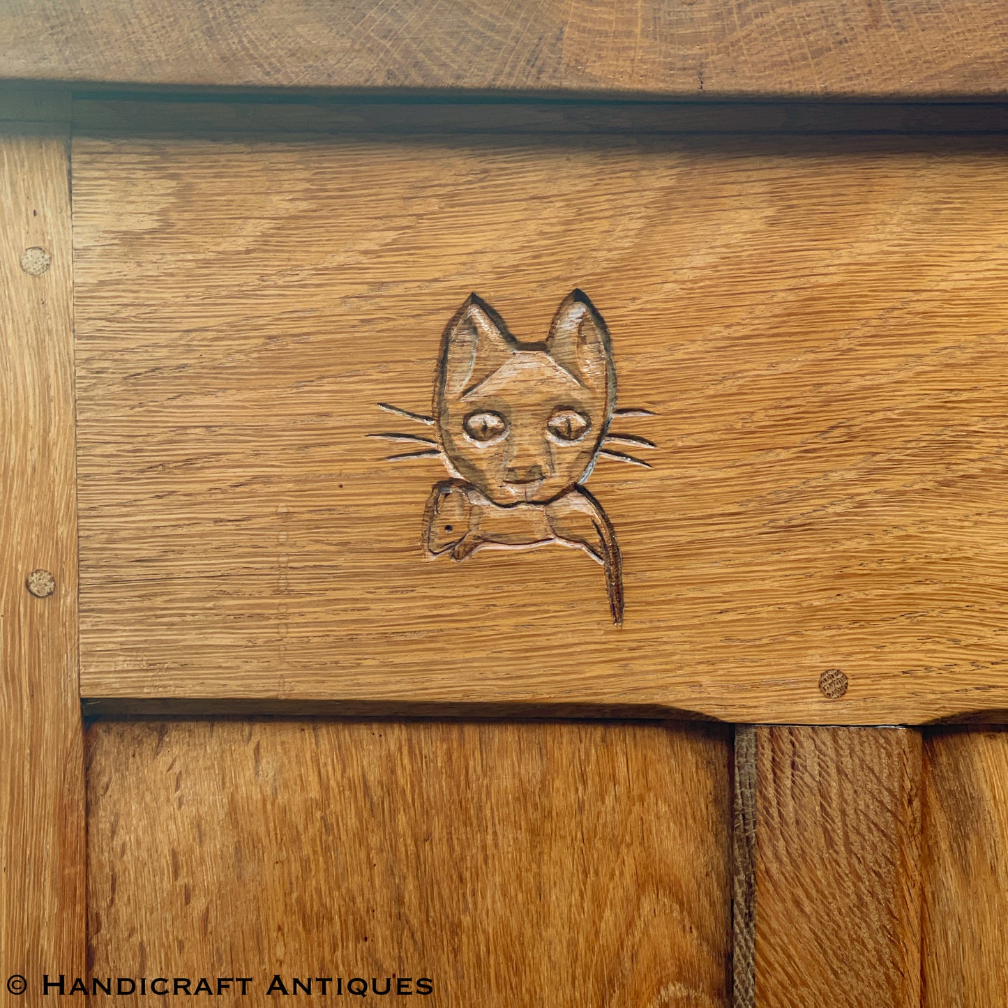 Lyndon 'Cat & Mouseman' Hammell (Ex-Mouseman) Arts & Crafts Yorkshire School English Oak Dresser