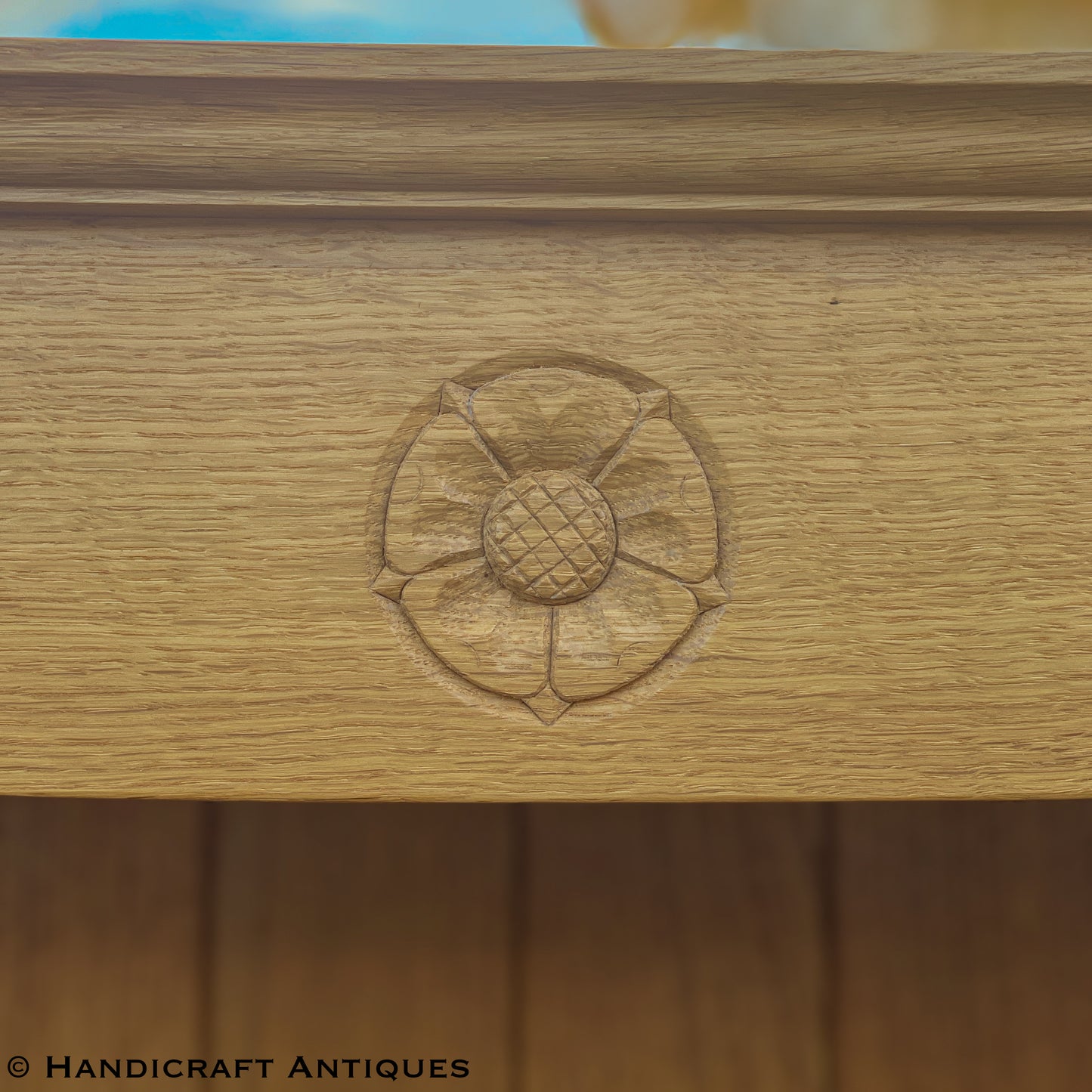 Coxwold Cabinet Makers 'Unicornman' Arts & Crafts Yorkshire School Oak Dresser post 1990.