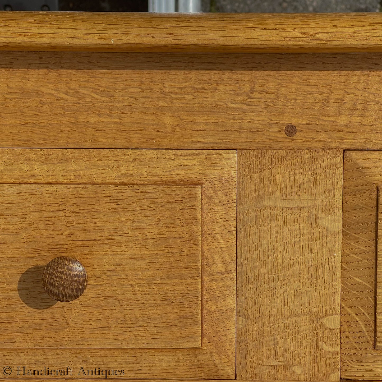 Peter Hall of Staveley Arts & Crafts Lakes School English Oak Dresser 1997.