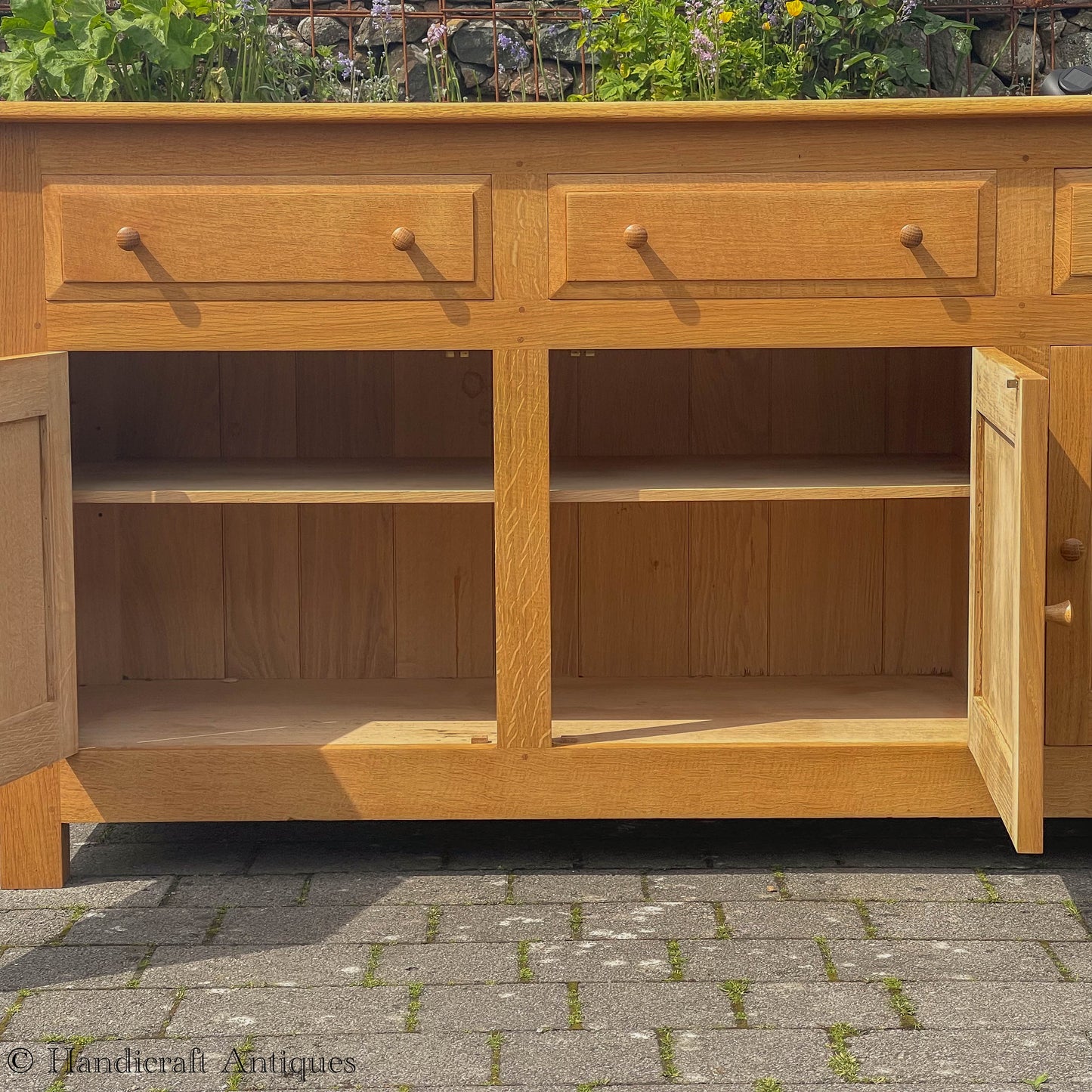 Peter Hall of Staveley Arts & Crafts Lakes School English Oak Dresser 1997.