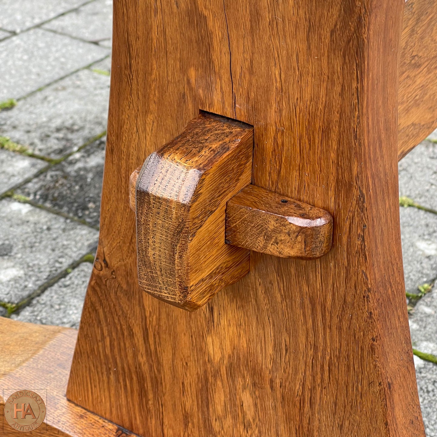 Robert 'Kingpost' Ingham Arts & Crafts Yorkshire School English Oak Dining Table c. 1970.