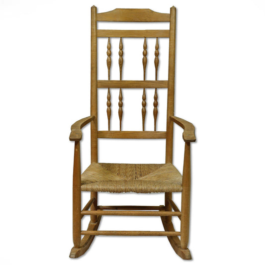 Arts & Crafts Cotswold School Ash Gimson Design Rocking Chair With Rush Seat