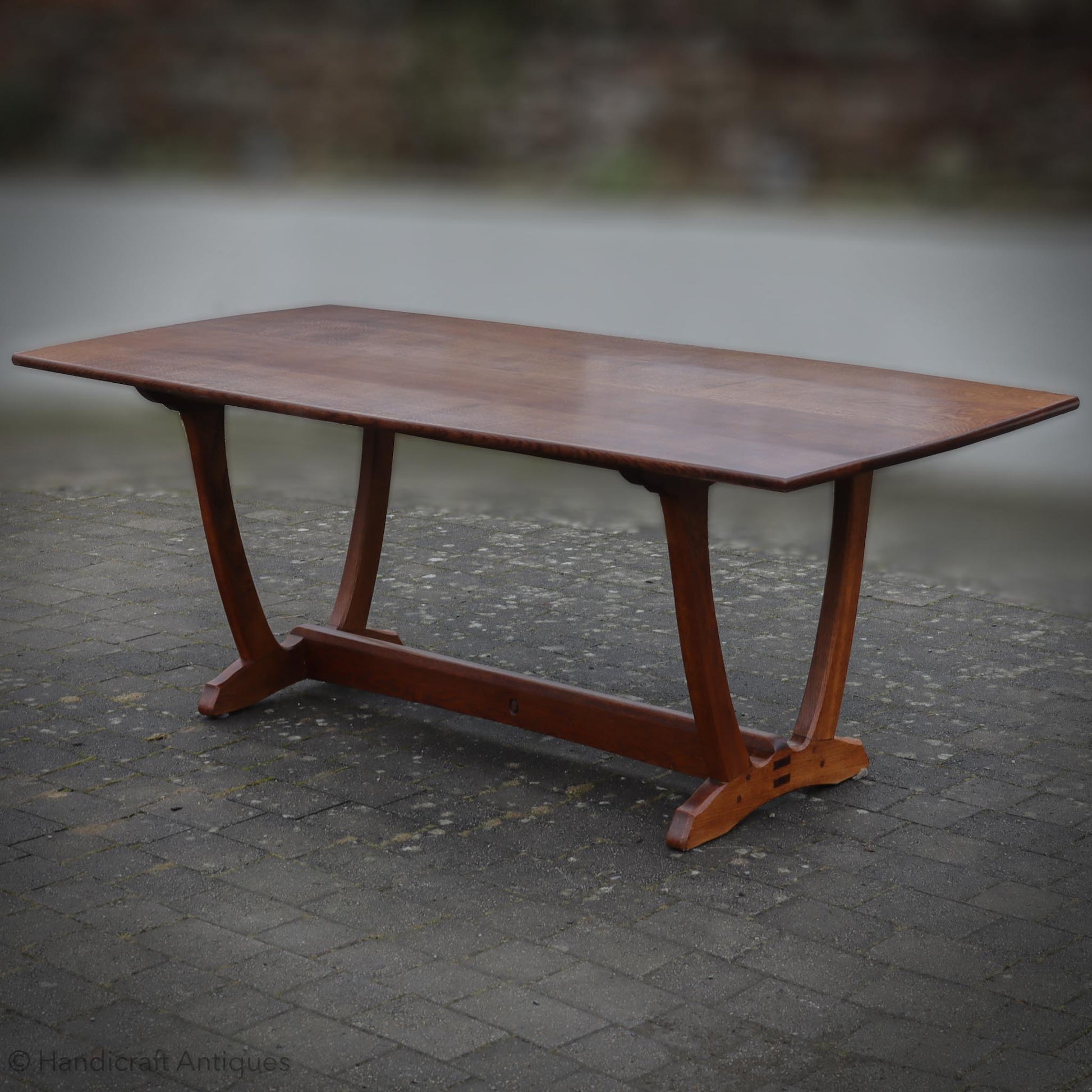 Edward Barnsley Design Arts & Crafts English Oak Dining Table by Acornman (Ex-Mouseman)