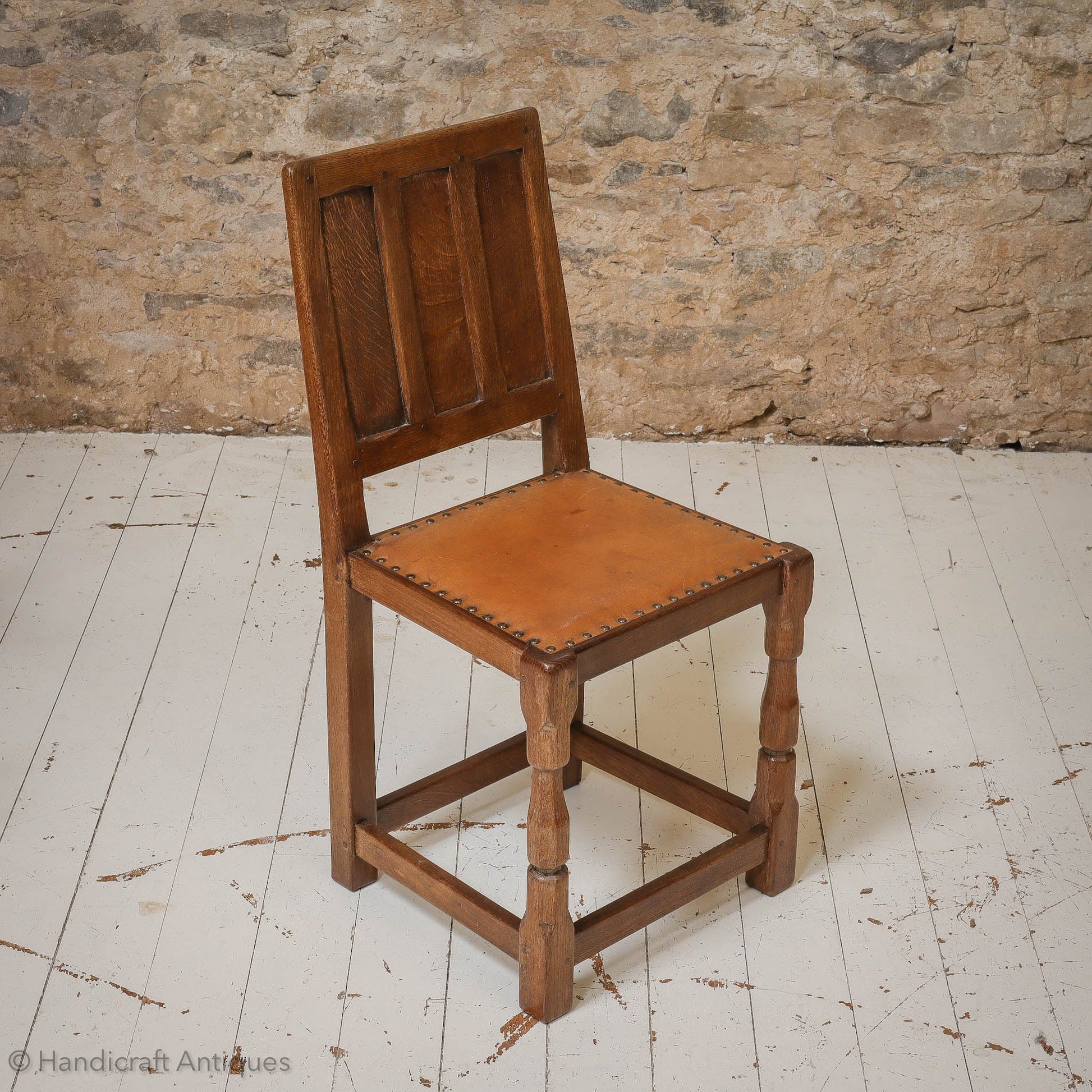 Set of 6 Sid Pollard [ex-Mouseman] Arts & Crafts Yorkshire School Oak Chairs
