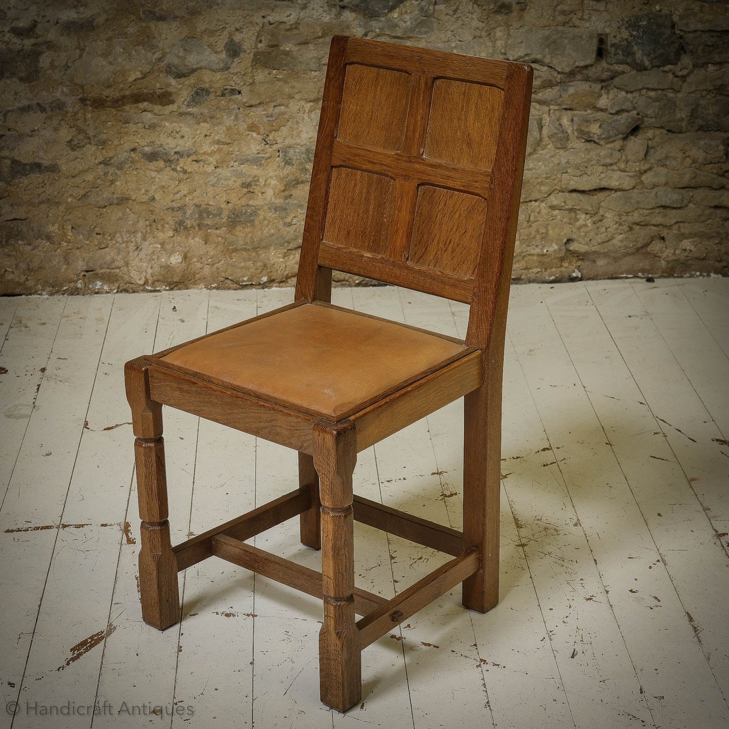 Set of 4 Sid Pollard [ex-Mouseman] Arts & Crafts Yorkshire School Oak Chairs