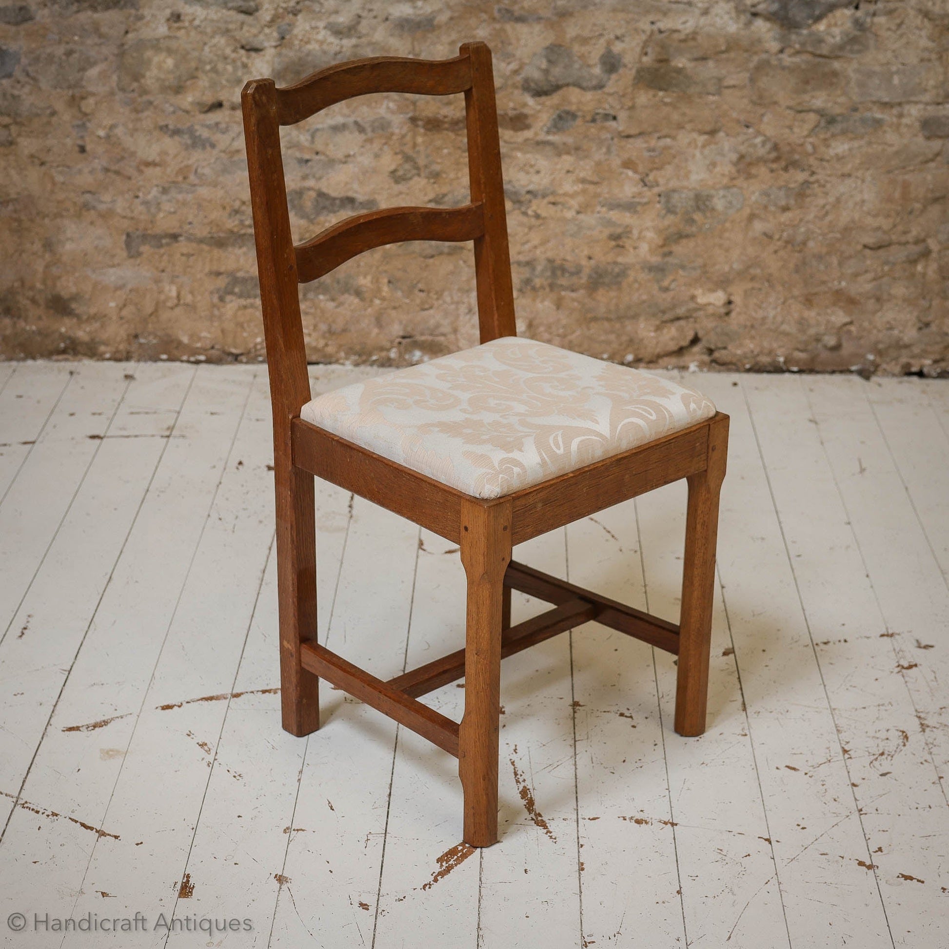 Set of 6 'Acornman' (Ex-Mouseman) Arts & Crafts Yorkshire School Oak Chairs