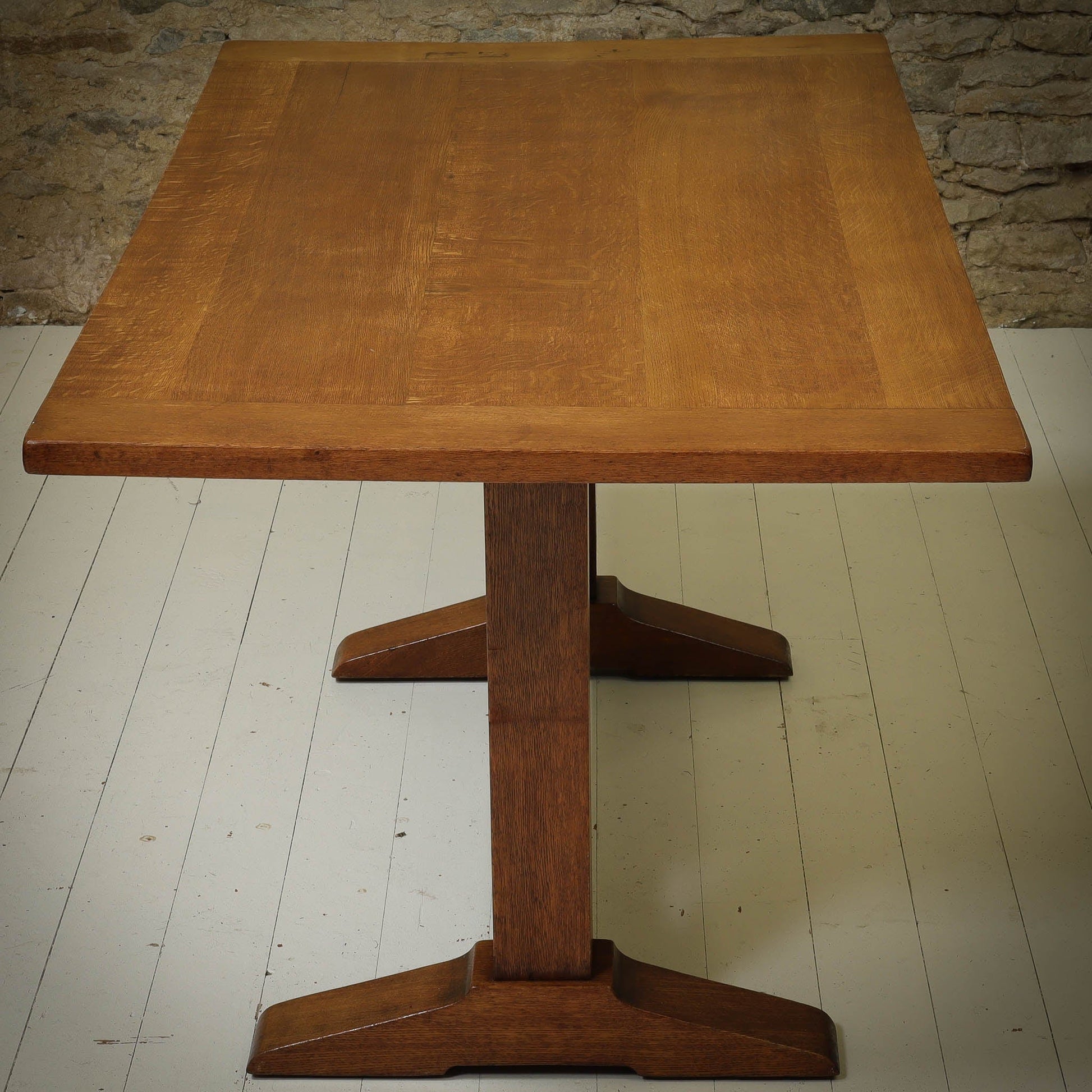 Heal and Co Arts & Crafts Cotswold School English Oak Dining Table c. 1930