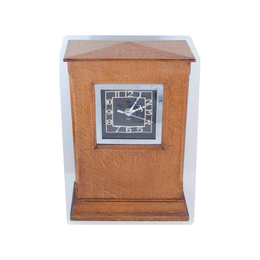 Arthur W Simpson (The Handicrafts, Kendal) Arthur W. Simpson Arts and Crafts Oak Mantle Clock