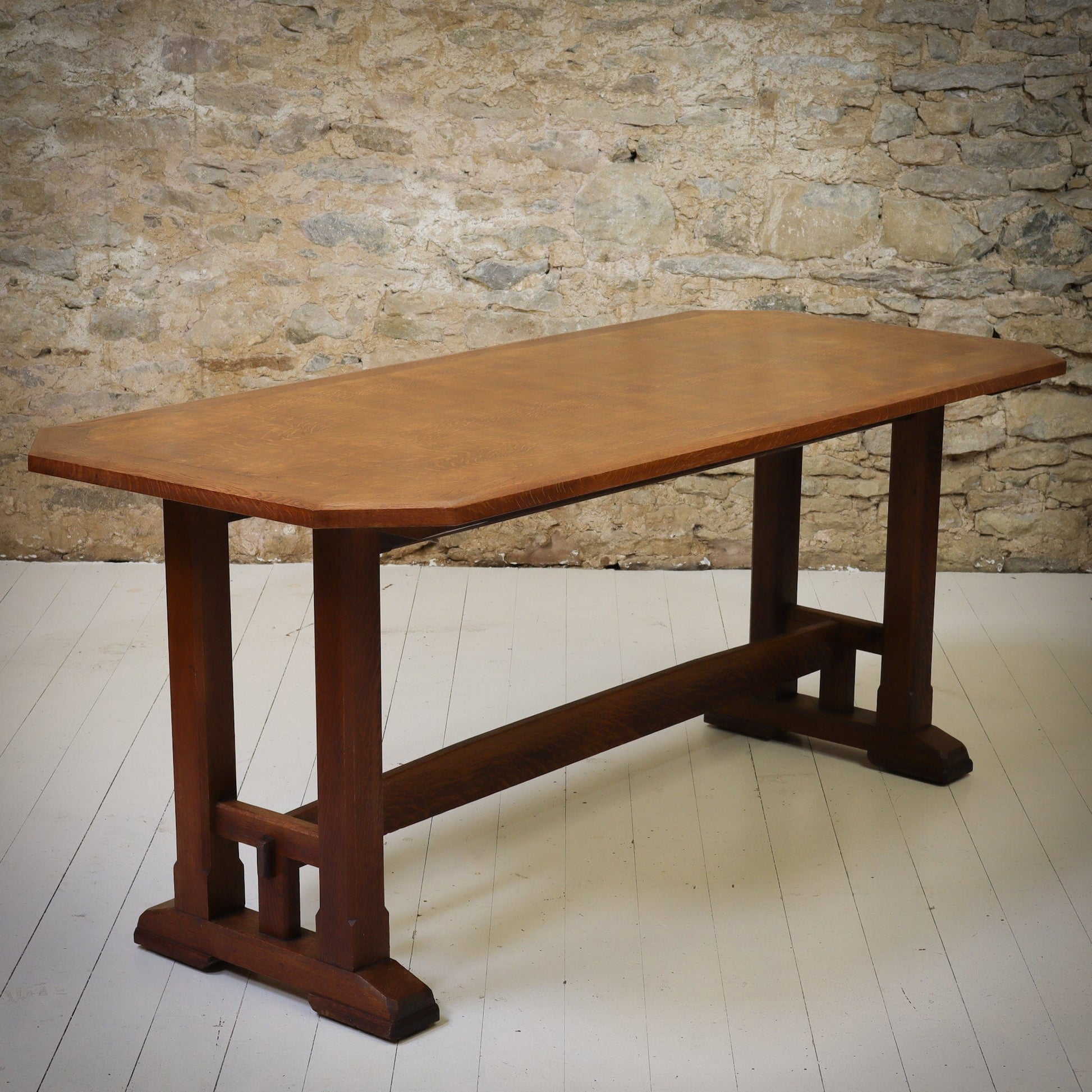 Brynmawr Furniture Company  Arts & Crafts Cotswold School Oak Dining Table