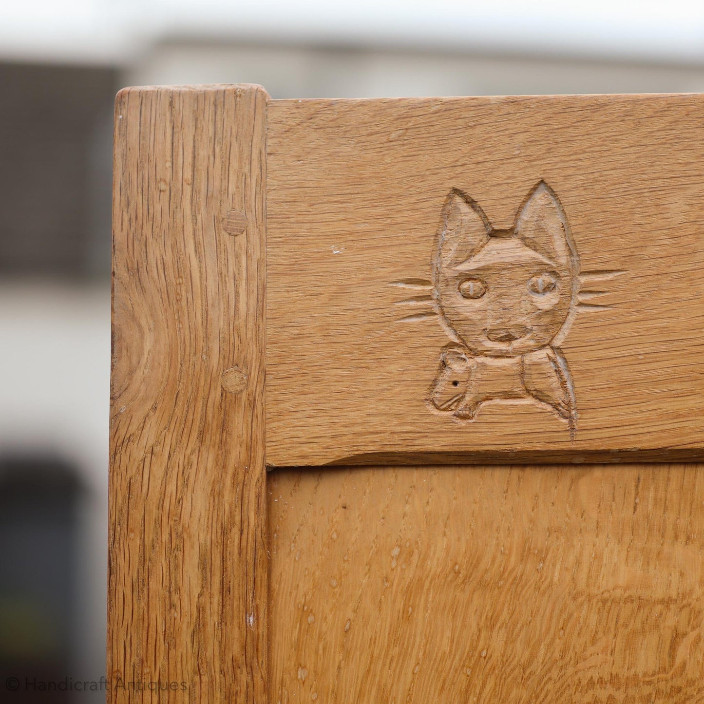 Cat & Mouseman' (Ex-Mouseman) Arts & Crafts Yorkshire School Oak Wardrobe (c)
