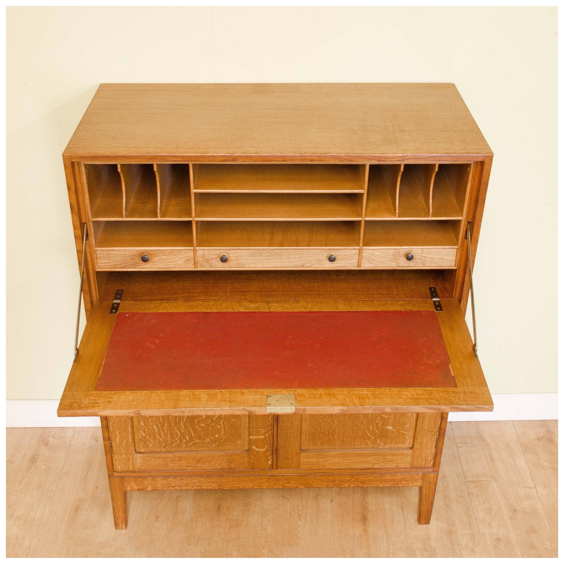 Edward Barnsley Arts and Crafts Oak Bureau Cabinet 1951