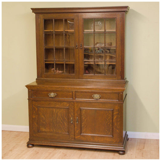 Liberty & Co A Late Victorian Glazed Quarter-Sawn Oak Library Bookcase