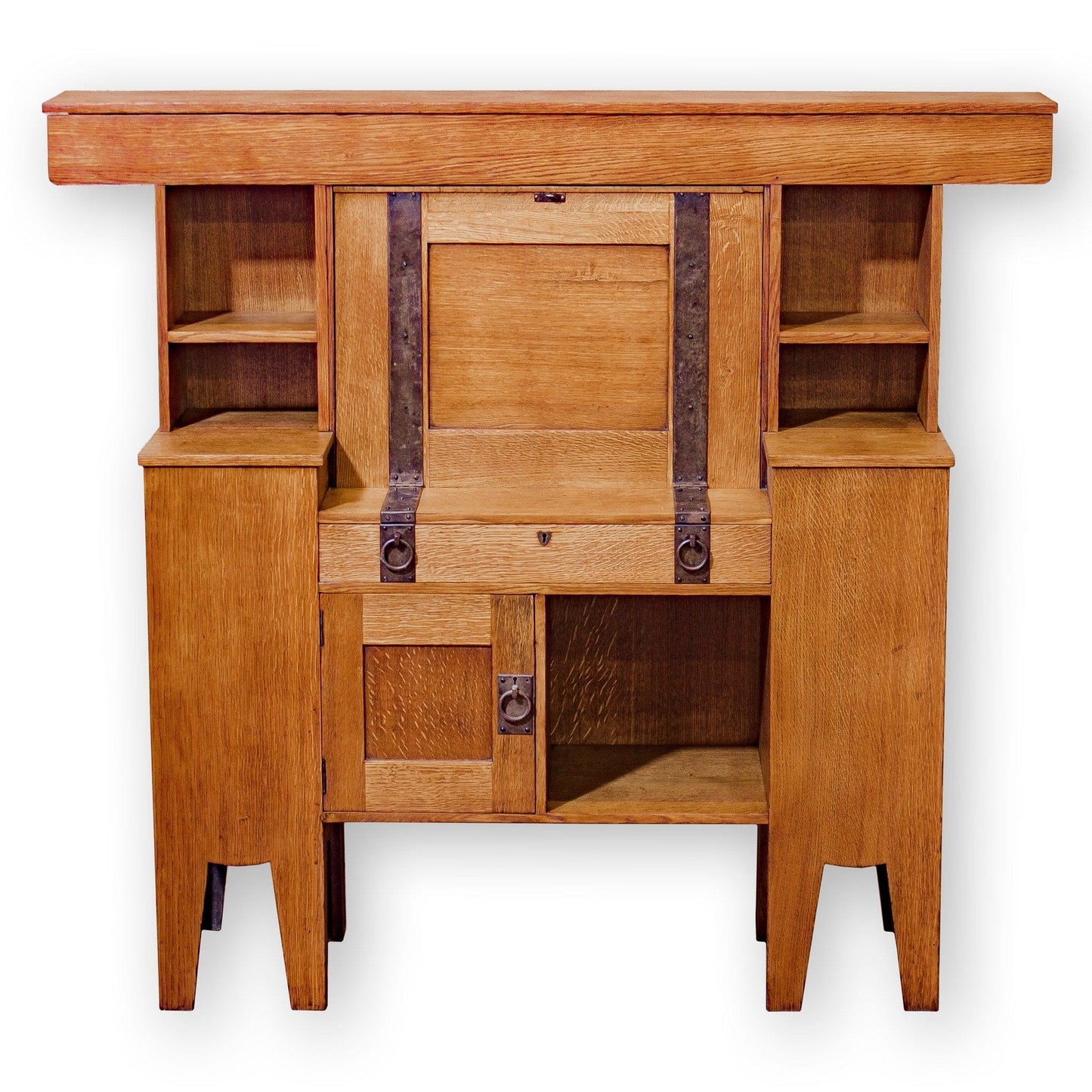 Liberty & Co Arts & Crafts English Oak Desk Designed by Leonard Wyburd c. 1920