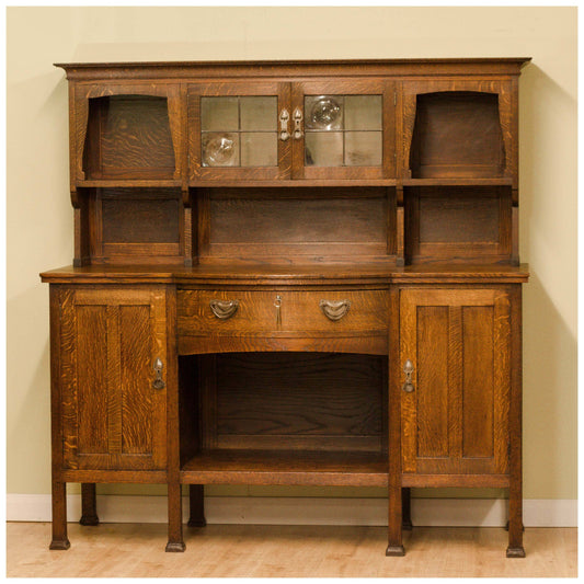 Liberty & Co Arts & Crafts Oak 'Milverton' Dresser with Heart Shaped Handles