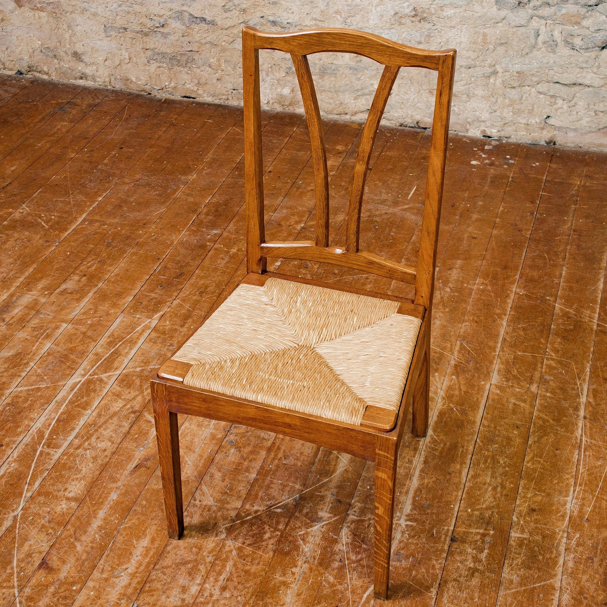 Peter Evans (Ex-Barnsley) Set of 6 Arts & Crafts Cotswold School Oak Chairs