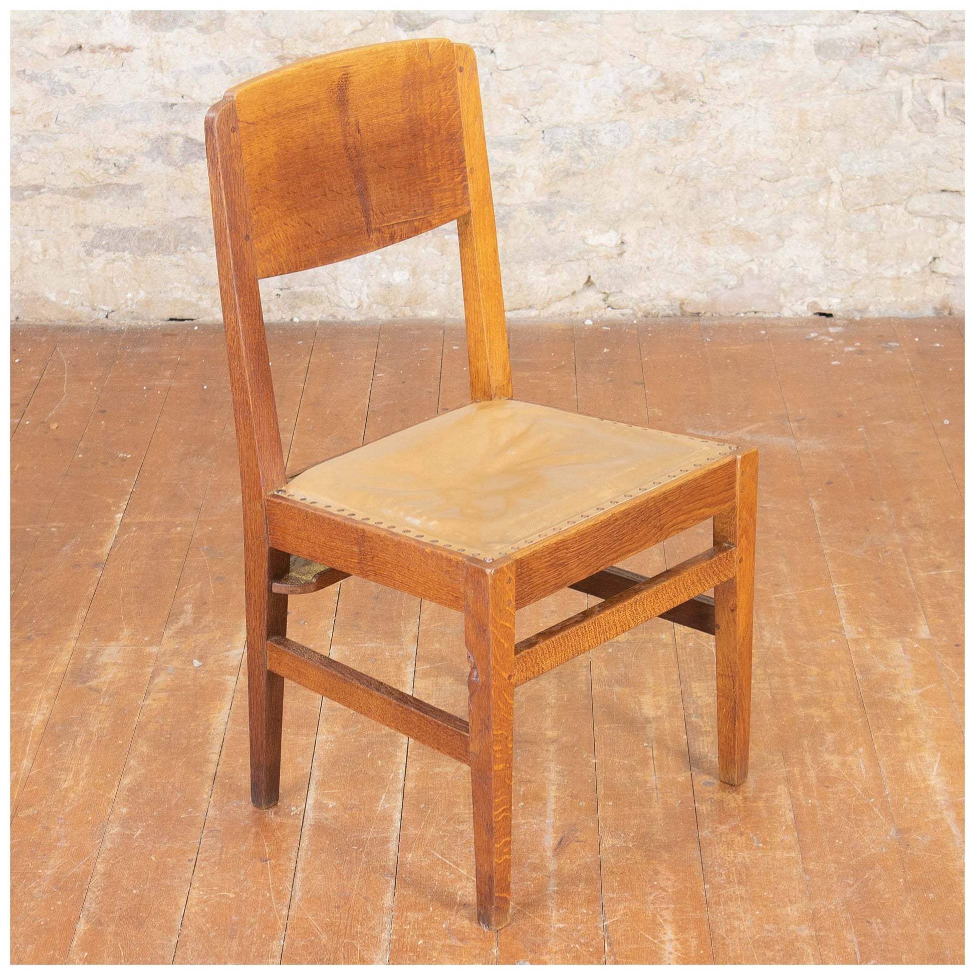 Robert Mouseman Thompson Arts & Crafts Yorkshire School English Oak Chairs