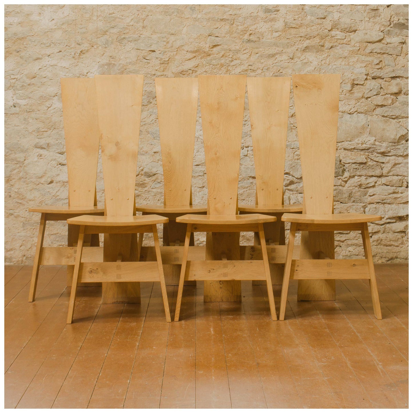 Rowena Lee Arts & Crafts Lakes School English Oak 6 Chairs