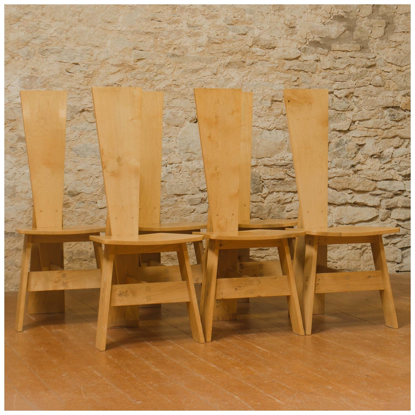 Rowena Lee Arts & Crafts Lakes School English Oak 6 Chairs